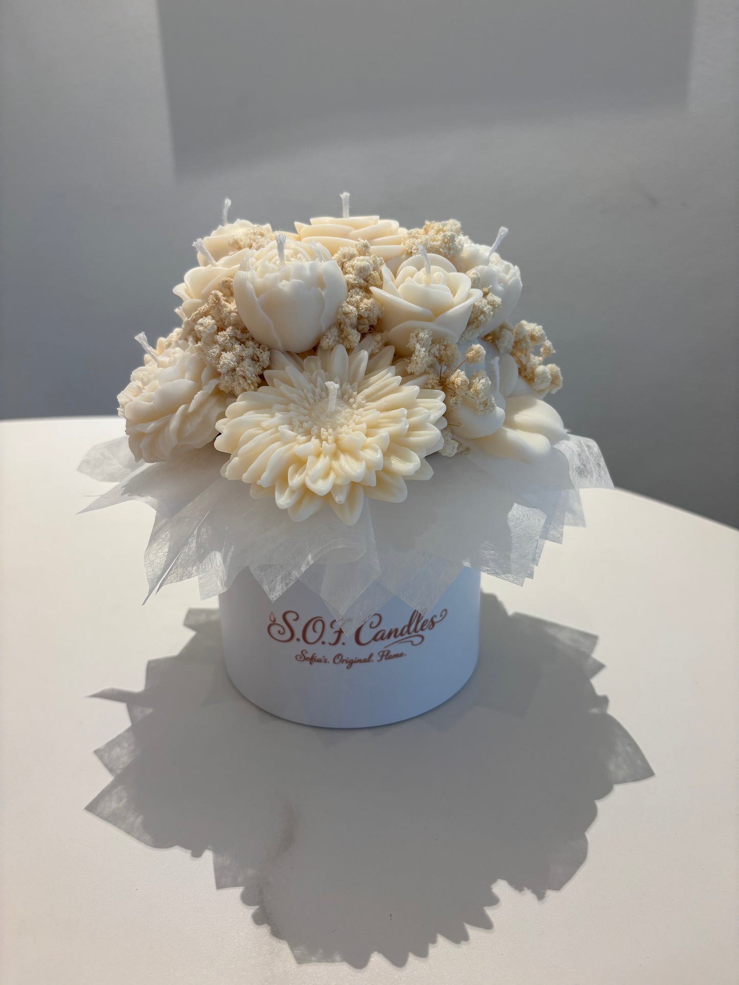 Kerzenblumen-Mix in weiß