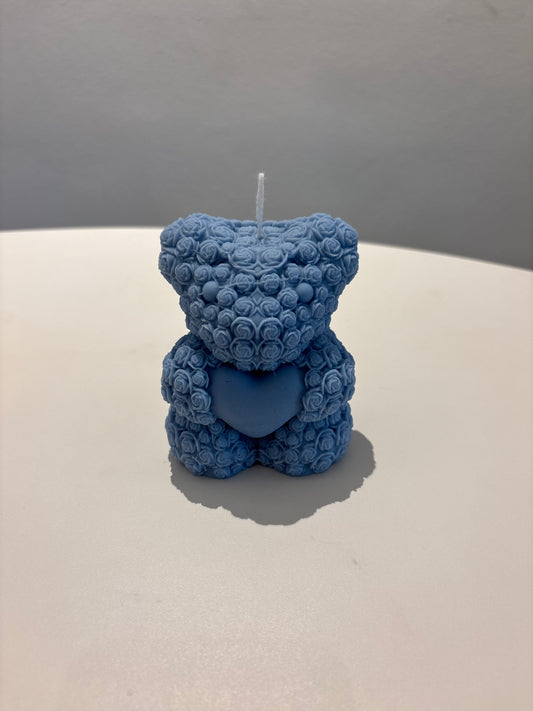 Teddykerze in blau