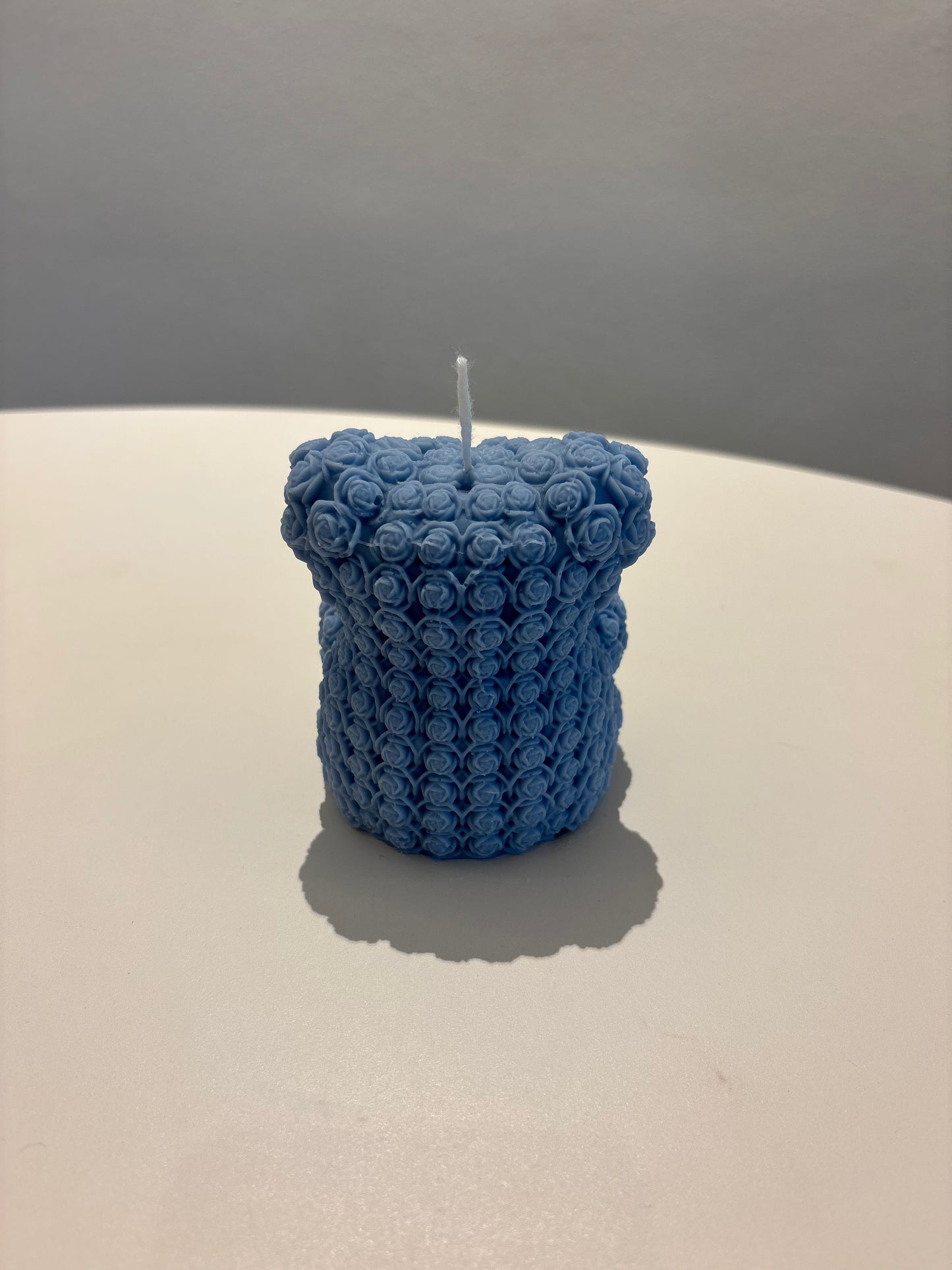 Teddykerze in blau